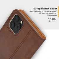 1 x RAW Customer Returns Snakehive leather case for iPhone 11 Pro - Vintage mobile phone case with stand function and card slots - Protective case handmade in the EU from high-quality genuine leather brown  - RRP €40.99