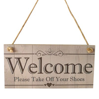 8 x Brand New Milisten Home Decor Home Decoration Welcome Please Take Your Shoes Off Board Wooden Welcome Hanging Sign Board for Shop Home Store Hanging Decorations Home Decoration Home Decoration - RRP €163.2