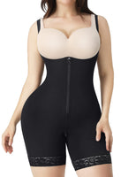 1 x RAW Customer Returns FeelinGirl Shaping Bodysuits with Zipper Front Shapewear Women s Corset Pants High Waist Crotch with Zipper Tummy Control Body Shaper Full Body Corset Dark XL - RRP €31.99