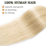 1 x Brand New SEGO Extensions Clip in Human Hair 8 Pcs Clip in Human Hair Remy Hair Extension Natural Hairpiece Straight Light Blonde 613-1 25 cm 50 g  - RRP €41.99