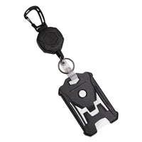 1 x RAW Customer Returns Xnourney Retractable ID Badge Holder, Tactical ID Card Holder, Durable 31.5 Inch Retractable Scroller Keychain, Heavy Duty Telescopic Key Chain, 9 oz Black  - RRP €16.8