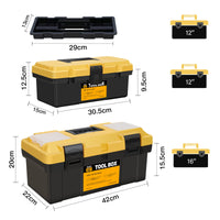 1 x RAW Customer Returns ZHJAN Tool Box Empty Set 42cm 30.5cm , Large Portable Storage Tool Box Empty Plastic, Lock Secured Tray Divider, Tool Box Suitable for Professional Maintenance Workers and Home - RRP €33.99