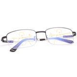 1 x RAW Customer Returns Half-rim progressive lenses progressive multifocal reading glasses super light multifocus glasses for men and women reading glasses anti-blue light vision aid retro reading aid computer reader anti fatigue glasses - RRP €25.63