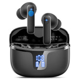 1 x RAW Customer Returns Bluetooth Headphones, In Ear Headphones Wireless Bluetooth 5.3 Wireless Headphones with 4 Microphones, ENC Noise Reduction Wireless Earbuds, 40 Hours HiFi Stereo, LED Display, USB-C, IP7 Waterproof Earbuds - RRP €29.99