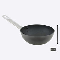 1 x RAW Customer Returns Point-Virgule wok pan with non-stick coating and stainless steel handle for preparing wok grilled dishes, also suitable for induction, 20CM, black - RRP €41.27