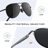 1 x RAW Customer Returns kunchu 2 Pairs Aviator Glasses Men Pilot Retro Vintage Polarized Pilot Glasses Set Black UV400 Protection Mirrored Driving Glasses for Men 1 - RRP €58.8