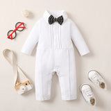 1 x RAW Customer Returns PURSKYY Newborn Baptism Suit Tuxedo Baptism Wedding Clothing Sets Romper Shirt Jacket Bow Tie 3pcs Infant Baby Boys Blazer Outfit Gentleman Suit, Pure White, 18-24 Months - RRP €15.12