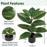 1 x RAW Customer Returns Briful 22 55.9cm Artificial Rubber Tree Artificial Plant Ficus Elastica Artificial Tree Large Decorative Plant Houseplant 15 Leaves - RRP €36.29