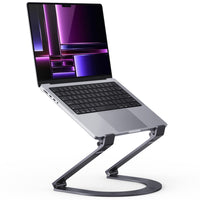 1 x RAW Customer Returns Maxonar Laptop Stand, Height-Adjustable Foldable Aluminum Laptop Stand Ergonomic, Ventilated Laptop Stand Folds Flat for Portability, Compatible with MacBook, Samsung, Dell 11-15 Gray - RRP €26.82