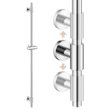 1 x RAW Customer Returns KES shower rod shower rod stainless steel 18 8 shower head holder with shower head holder 122CM wall rod shower polished, F209S122-PS - RRP €52.99