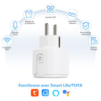 1 x RAW Customer Returns VIPMOON WiFi socket 16A 240V, Smart Plug with power measurement, timer with APP control, intelligent socket compatible with Alexa Google Home only French standard sockets  - RRP €26.4