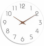 1 x RAW Customer Returns LOHAS Home Wooden Wall Clock, 25cm, Silent, Non-Ticking, Quartz, Battery Operated, Morden Simplicity WHITE  - RRP €15.85