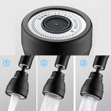 1 x RAW Customer Returns 3 Modes Faucet Attachment Swivel, 360 Rotatable Multifunctional Faucet Aerator, Faucet Extension Black Matt, Water Saver for Faucet Shower Kitchen Bathroom Black  - RRP €19.99