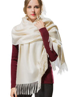 1 x Brand New Vakkery Pashmina Scarf Shawl Winter Warm Soft Stole Wrap Wedding Evening Shawls Scarves for Women Ivory  - RRP €24.0