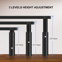 1 x RAW Customer Returns Bracwiser Monitor Stand Monitor Riser Desk 3 Height Adjustable Screen Riser with Grid Hole Platform for Laptop, Computer, PC, Printer, Projector up to 20 kg Monitor Stand Black - RRP €13.59