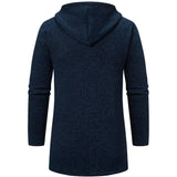 1 x Brand New Shuanghao Men s Hoodie with Hood Pullover Cardigan Sweatshirt - Long Cardigan Leisure Winter Warm Thick Fleece Inside Outdoor Pulliover Knitted Hoodie Jacket for Men Blue S - RRP €31.98