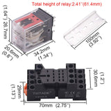 1 x RAW Customer Returns TWTADE AC 220V Electromagnetic Power Relay 14 Pin DPDT 4NO 4NC Relay LED Indicator with Coil with Connector YJTF08A-E Rail Grooved Aluminum Screw Base Hook YJ4N-GS-AC 220V - RRP €26.4