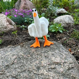 1 x RAW Customer Returns FASBET Middle Finger Resin Duck Ornament Funny Duck Statue Garden Decor Aesthetic Decoration Middle Finger Duck - RRP €13.1