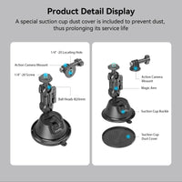 1 x RAW Customer Returns SMALLRIG Suction Cup Mount Double Layer Suction Cup Mount for GoPro Hero 12 11 10 9, for DJI Osmo Action Procket, for Insta360 X3, Mount on Car Windshield or Window 4193 - RRP €34.9