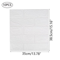 1 x RAW Customer Returns GDWD Pack of 10 3D brick wallpaper self-adhesive wall panels, 38.5 x 35 cm white brick pattern wall stickers, for bathroom, bedroom, living room, balcony, kitchen - RRP €17.89