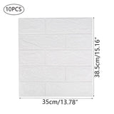 3 x RAW Customer Returns GDWD 10 pieces 3D brick wallpaper self-adhesive wall panels, 38.5 x 35 cm white brick pattern wall stickers, for bathroom, bedroom, living room, balcony, kitchen - RRP €51.09