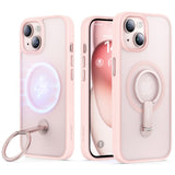 1 x RAW Customer Returns JSAUX Compatible with iPhone 15 Case Mag-Safe, Phone Holder and Ring Holder Phone Case, Anti-Fingerprint Matte Magnetic Case for Apple, RINGLAX Pink - RRP €25.2