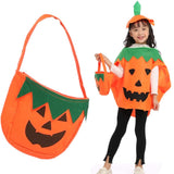 2 x Brand New Miss-shop Pumpkin Costume,Kids Halloween Pumpkin Costume Children Party Clothes Cosplay Halloween Pumpkin Costume with Beanie Hat and Candy Bags - RRP €38.4