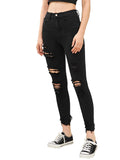 1 x RAW Customer Returns SweatyRocks Jeans Women High Waist Jeans With Holes Jeans Pants With Pockets Skinny Jeans Ripped Jeans S - RRP €43.99