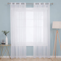 1 x RAW Customer Returns Deconovo Modern White Translucent Living Room Curtains 140 x 240 cm Bedroom Curtains Curtains for Children s Room Windows 2 Pieces White - RRP €19.99