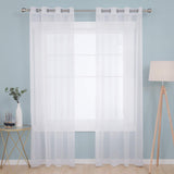 1 x RAW Customer Returns Deconovo Modern White Translucent Living Room Curtains 140 x 240 cm Bedroom Curtains Curtains for Children s Room Windows 2 Pieces White - RRP €19.99