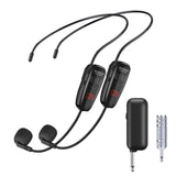 1 x RAW Customer Returns XIAOKOA Wireless Microphone Headset, UHF Dual Wireless Microphones with LED Digital Display, Rechargeable Wireless Microphone for Tour Guide Lecturer Teaching Large Conference Activities - RRP €59.99