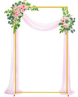 1 x RAW Customer Returns Square metal backdrop stand, 1.2m balloon arch frame, gold wedding arches for ceremony, birthday party, garden, floral wedding arbor, outdoor, indoor, anniversary event - RRP €69.98