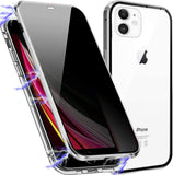 1 x RAW Customer Returns MIMGOAL Anti Spy Case for iPhone 11 360 Degree Magnetic Cell Phone Case with Privacy Screen Front and Back Tempered Glass Full Body Protective Case Full Body Privacy Anti-peep Case, Silver - RRP €18.98