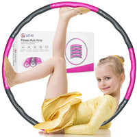 1 x RAW Customer Returns LETAO Hula Hoop Kids, A 6-8 Piece Detachable Hula Hoop for Fitness Pink Gray 0.68kg  - RRP €30.0