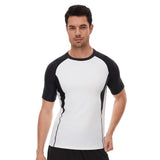 2 x Brand New AMZSPORT Rash Guard Shirt for Men, UPF 50 UV Protection Short Sleeve T-Shirt, Quick Dry Sun Protection Vest for Surfing, Swimming, Fishing, Running, White Black, L - RRP €43.2