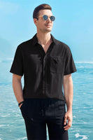 1 x Brand New GAMISOTE Men s Casual Shirt Short Sleeve Cotton Summer Shirt Button Down Summer Shirt Regular Fit - RRP €27.6