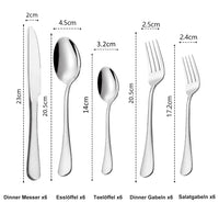 1 x RAW Customer Returns TAN.TOMI cutlery set, 30-piece cutlery for 6 people, cutlery set for 6 people, cutlery set including knife, fork, spoon, stainless steel cutlery mirror silver . - RRP €19.9