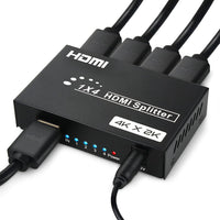 1 x RAW Customer Returns TCNEWCL HDMI Splitter 1 Input 4 Output, 4K 30Hz HDMI Splitter 1x4 Audio Video Distributor Support 3D Mirroring Duplicating 4 Display for HDTV, Xbox, PS4, Blue-Ray Player, Projector - RRP €19.67