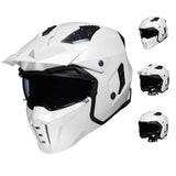 1 x RAW Customer Returns ILM Helmet Motorcycle Motocross Men Women Vintage Retro with Visor ECE Model Z302, White, 2XL - RRP €159.99