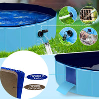 2 x Brand New NIEEKRUN PVC Foldable Dog Pool, Blue, Suitable for Dogs of Different Sizes, L Diameter 160 Centimeters, Height 30 Centimeters. - RRP €40.8