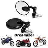 1 x RAW Customer Returns DREAMIZER Round Motorcycle 7 8 22mm Handlebar End Mirrors, Motorcycle Rearview Mirror for Street Sport Bikes Cruiser - RRP €20.64