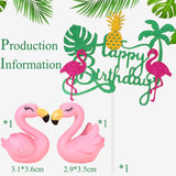 3 x Brand New YGCHEN cake decoration flamingo cake decoration pineapple cake topper Happy Birthday Cake Toppers Flamingos Figures Cake Decoration Hawaii Aloha Cupcake Topper Summer Birthday Party Decoration - RRP €39.21