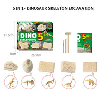 13 x Brand New JoaSinc Dinosaur Dig Dinosaur Archeology Kit 5 in 1 Dinosaur Sheets Drilling and Decavating Biology Archeology Kit, Instructions Science Educational Toy for Kids Boys - RRP €206.57