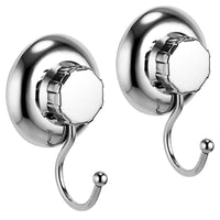 1 x RAW Customer Returns MaxHold suction screw 2 pack single hooks - attach without drilling - 2 pieces coat hooks - stainless steel - kitchen bathroom storage - set of 2 - RRP €13.99