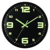 1 x RAW Customer Returns HZDHCLH 30cm Radio Controlled Clock Luminous Wall Clock Silent Creeping Second with Arabic Numerals without Ticking for Decoration Living Room, Kitchen, Office, Bedroom Black - Large Numbers  - RRP €37.3