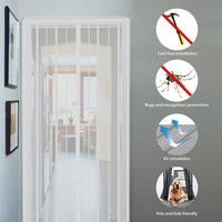 1 x RAW Customer Returns Sekey magnet fly screen balcony door without drilling, door curtain fly protection sliding door, insect protection curtain door through easy installation 90x210cm, white - RRP €16.13