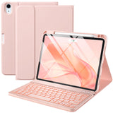 1 x RAW Customer Returns Vobafe Case with Keyboard for iPad Air 5 2022 Air 4 2020 10.9 Inch , Protective Case with TPU Back Shell, Magnetic Detachable Keyboard with Pen Holder, QWERTZ Layou, Pink - RRP €40.33