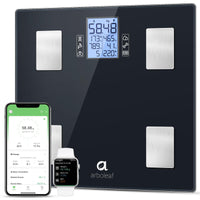 1 x RAW Customer Returns arboleaf Professional Digital Bathroom Scale Bioimpedance Scale with App, Measures Body Weight, BMI, Protein, Fat Mass, Muscle Mass, Bone Mass etc. 180kg - RRP €46.82