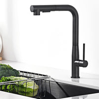 1 x RAW Customer Returns Auralum kitchen faucet black, kitchen faucet extendable, high pressure sink faucet with shower two water jet types, kitchen faucet 360 rotatable, kitchen mixer tap black - RRP €65.78