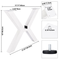 1 x RAW Customer Returns Homtone Metal Table Legs 40cm High, 2 Pieces Cross-Shaped Industrial Metal Feet Cross Frame Table Runners, Carbon Steel Table Legs for DIY Coffee Table, Round Table, White - RRP €67.51